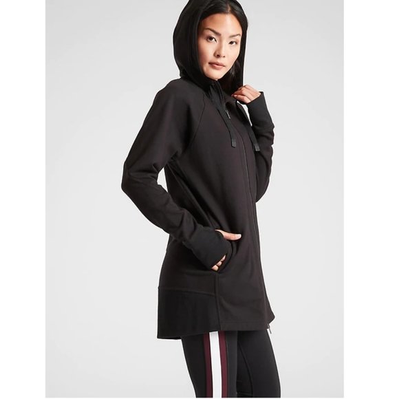 Athleta Tops - Athleta Triumph Long Hoodie Jacket Black